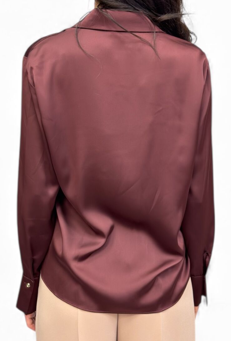 Bordowa koszula z satynowym połyskiem Artigli ACCA003641 - obrazek 3