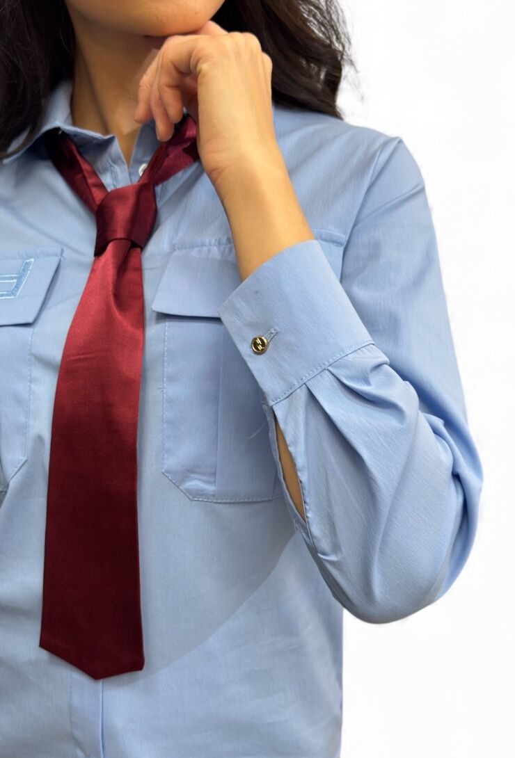 Błękitna koszula z krawatem Artigli ACCA003447 - obrazek 3