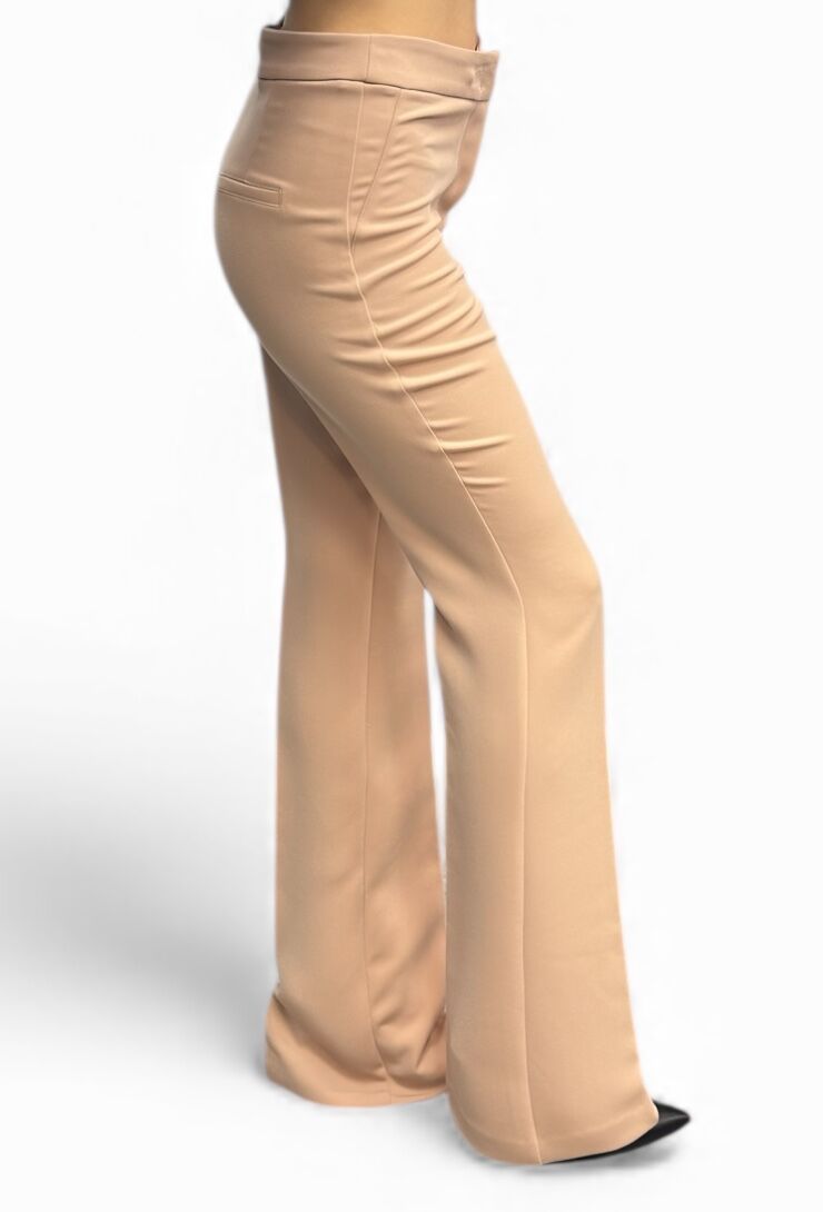 Eleganckie beżowe spodnie z materiału Silence SLPA009 - obrazek 3