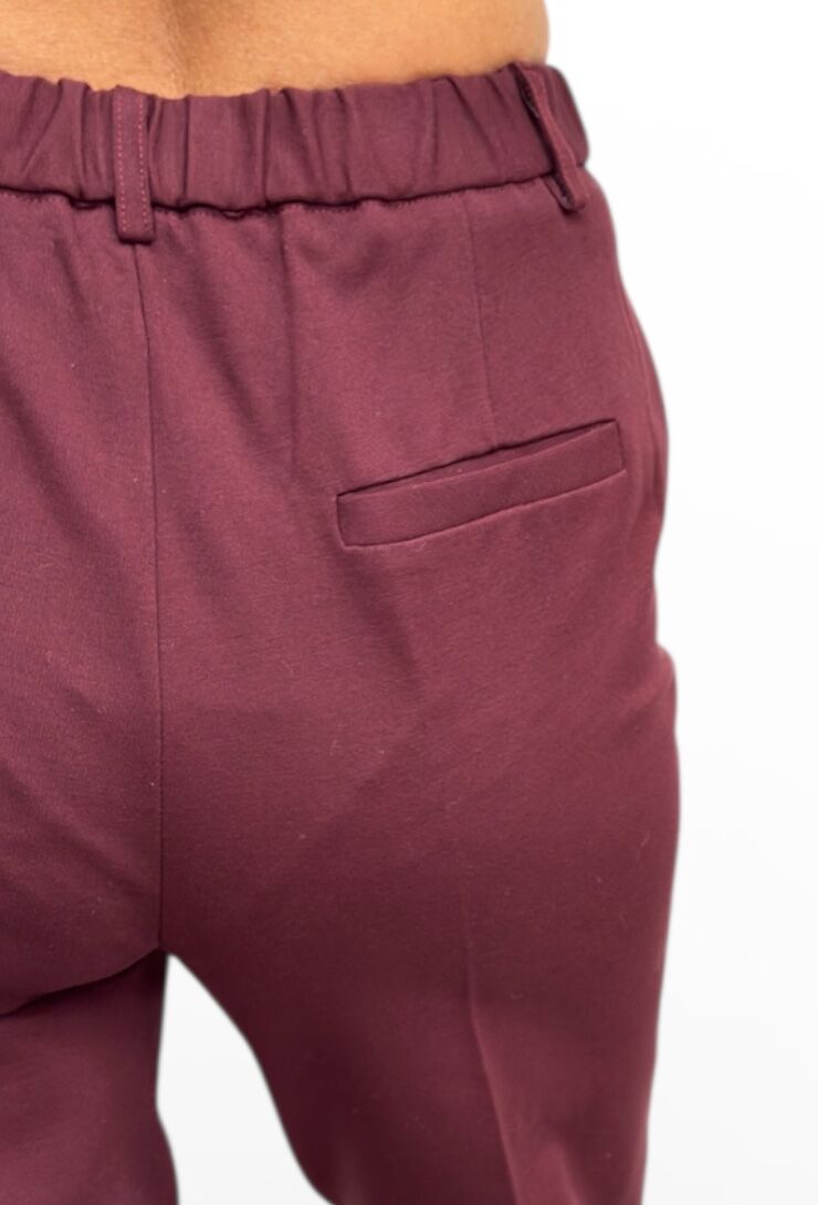 Bordowe spodnie damskie z materiału VICOLO TS2082 - obrazek 5