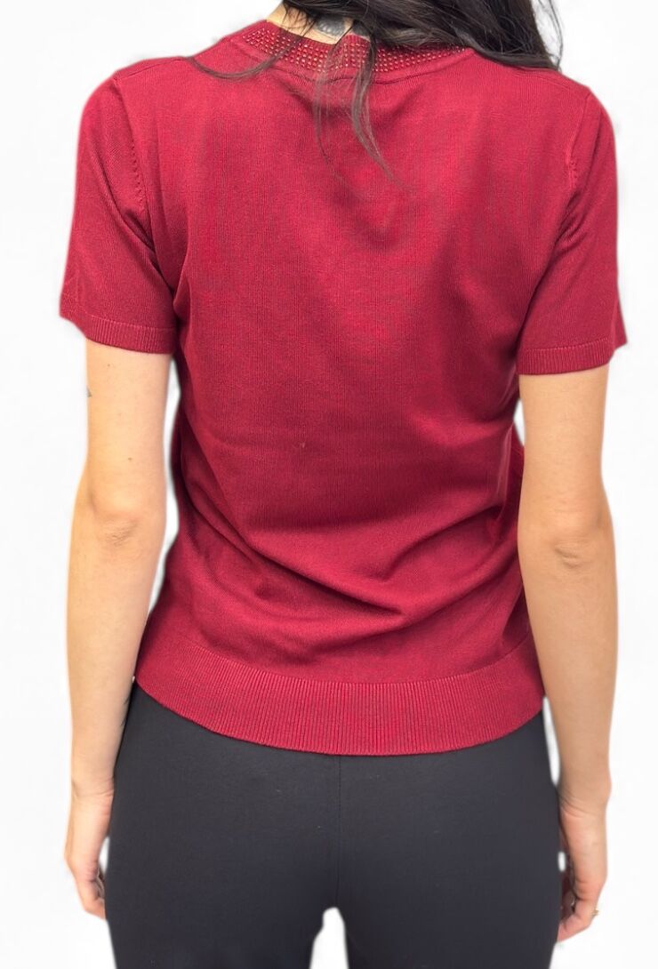 BORDOWY SWETER Z CEKINAMI ARTIGLI ACMA002824 - obrazek 3