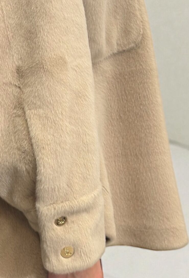 Beżowa kurtka damska kożuszek Silence GP251 - obrazek 5