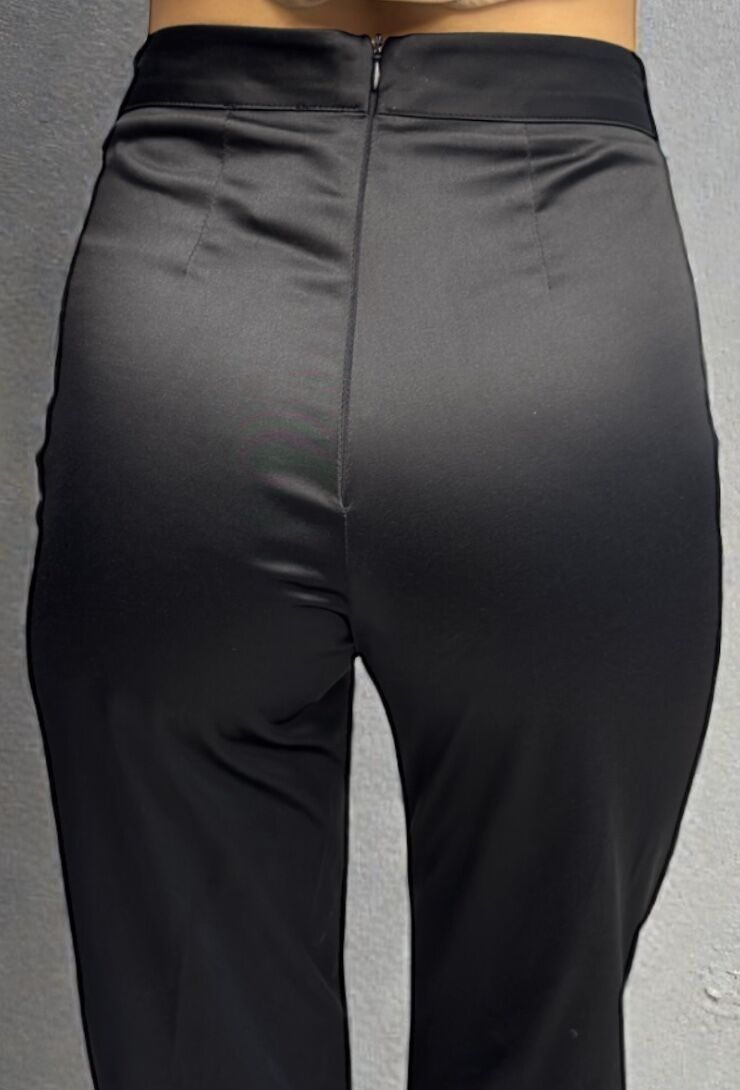Czarne dopasowanie spodnie z materiału Siste's 03S8500T61 - obrazek 4