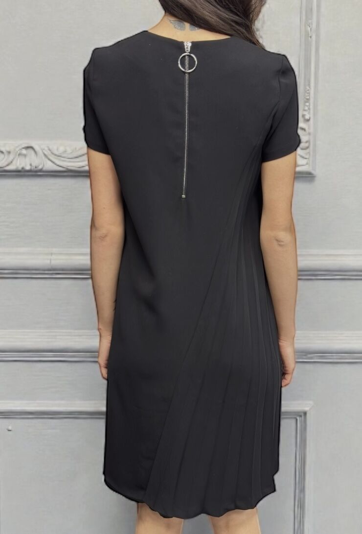 Czarna luźna sukienka z krótkim rękawem Lauren Vidal RH844 - obrazek 4